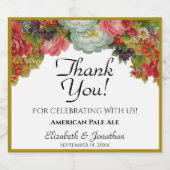  rustieke Herfst bloemenbruiloft dank u Bier Etiket (Enkel label)