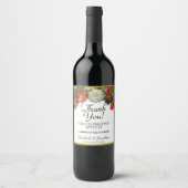 rustieke herfst bloemenbruiloft dank u wijn etiket (Voorkant)