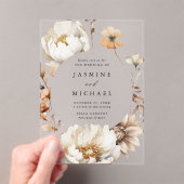 Rustieke herfst bloemencirkel Lijst bruiloft Acryl Uitnodigingen (Insitu (Draagbaar))