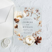 Rustieke herfst bloemencirkel Lijst bruiloft Acryl Uitnodigingen