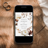 Rustieke herfst bloemencirkel Lijst bruiloft Kaart