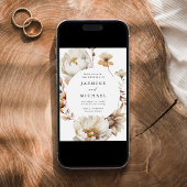 Rustieke herfst bloemencirkel Lijst bruiloft Kaart