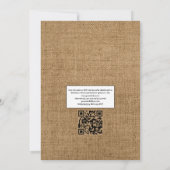 Rustieke herfst bloemencode QR Code RSVP landelijk Kaart (Achterkant)