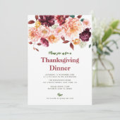 Rustieke herfst bloemendiner Thanksgiving Kaart (Staand voorkant)