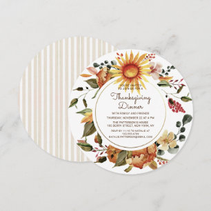 Rustieke herfst bloemendiner voor Thanksgiving Kaart