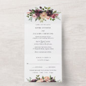 Rustieke Herfst bloemenelegante bruiloft All In One Uitnodiging (Binnen)
