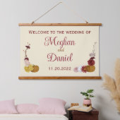 Rustieke herfst bloemenpompoen bruiloft hangend wandkleed (Slaapkamer)