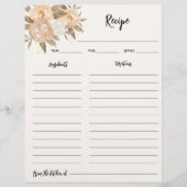 Rustieke Herfst bloemenrecept Multomap papier Flyer (Voorkant)