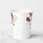 Rustieke herfst bloemige monogram bruiloft  papieren bekers (Rechts)