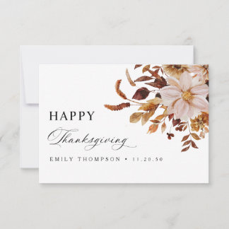 Rustieke herfst bloemige Thanksgiving bedankkaart