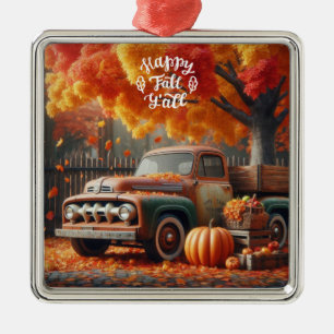 Rustieke/ herfst boerderij truck metalen ornament