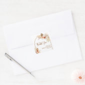Rustieke herfst boho boog Pampas gras bruidsdouche Vierkante Sticker (Envelop)