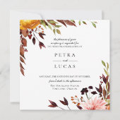 Rustieke herfst bos botanische bruiloft kaart (Voorkant)