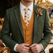 Rustieke herfst bruidsjonkers stropdas
