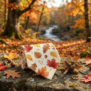 Rustieke herfst bruidsjonkers stropdas