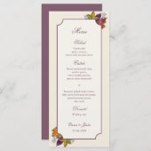 Rustieke herfst bruiloft herfst verlaat rackcard menu (Voorkant / Achterkant)