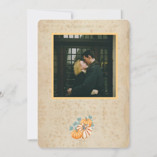 Rustieke herfst bruiloft Kaart uitnodiging (Achterkant)