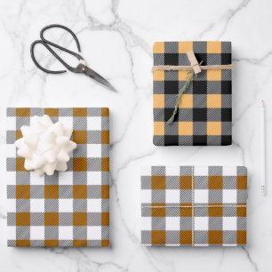 Rustieke Herfst Buffalo Plaid Pattern Inpakpapier Vel