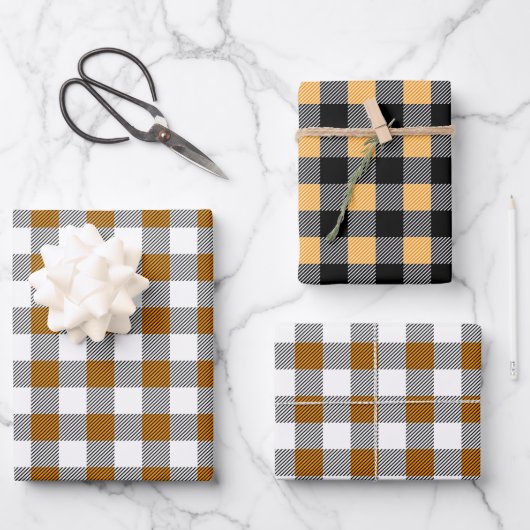 Rustieke Herfst Buffalo Plaid Pattern Inpakpapier Vel (Voorkant)