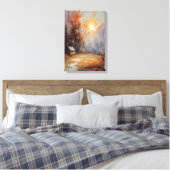 Rustieke Herfst Cabin Landschap Herfst Art Canvas Afdruk (Insitu (Slaapkamer))