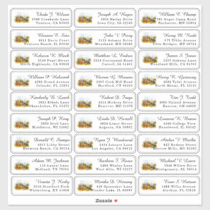 Rustieke herfst dennen bruiloft gast Adresetikette Sticker