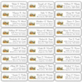 Rustieke herfst dennen bruiloft gast Adresetikette Sticker (Voorkant)