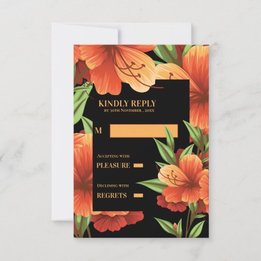 Rustieke Herfst Donker Moody Sinaasappel Bloemen H (Voorkant)