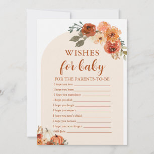 Rustieke Herfst Een Kleine Pompoen Wensen voor Bab Kaart