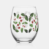 Rustieke Herfst eikels & eikenbladeren monogram Wijnglas Zonder Voet (Achterkant)