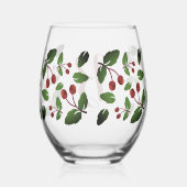 Rustieke Herfst eikels & eikenbladeren monogram Wijnglas Zonder Voet (Rechts)