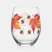 Rustieke Herfst Eikels & Rode Bladeren Foliage Wijnglas Zonder Voet (Rechts)
