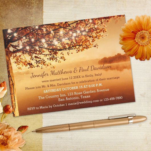 Rustieke herfst elopement of uitnodiging voor een 