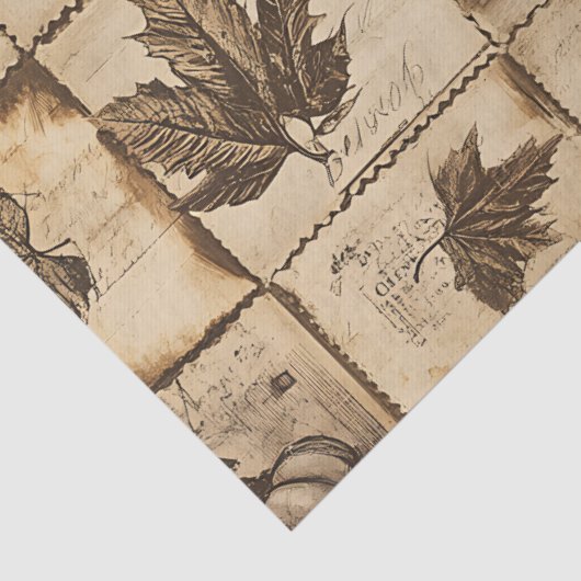 Rustieke herfst Ephemera Collage | Warm aards (2) Tissuepapier (Detail)