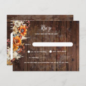 Rustieke Herfst Floral RSVP Briefkaart (Voorkant / Achterkant)
