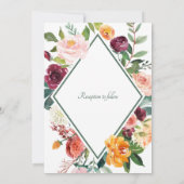 Rustieke Herfst Flowers Sage Green Wedding Kaart (Achterkant)