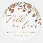 Rustieke Herfst Foliage Herfst in Love Vrijgezelle Ronde Sticker (Voorkant)