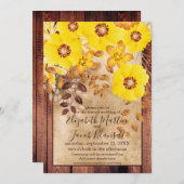 Rustieke Herfst Geel Wilde Rozen Virtual Wedding Kaart (Voorkant / Achterkant)