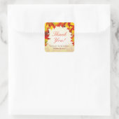 Rustieke Herfst Gouden Maple Fall Bladeren | Dank  Vierkante Sticker (Tas)