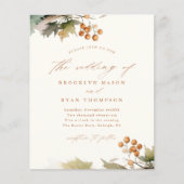 Rustieke Herfst groen laat budget bruiloft uitnodi (Voorkant)