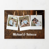 Rustieke herfst herfst boom lamp snoer lichten bru drieluik uitnodiging (Cover)