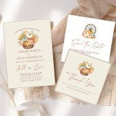 Rustieke Herfst Herfst Harvest Basket Neutral Wedd Kaart