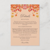 Rustieke herfst herfst herfst bruiloft details informatiekaartje (Voorkant)