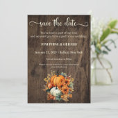 Rustieke Herfst Herfst Hout Bruiloft Save the Date Kaart (Staand voorkant)