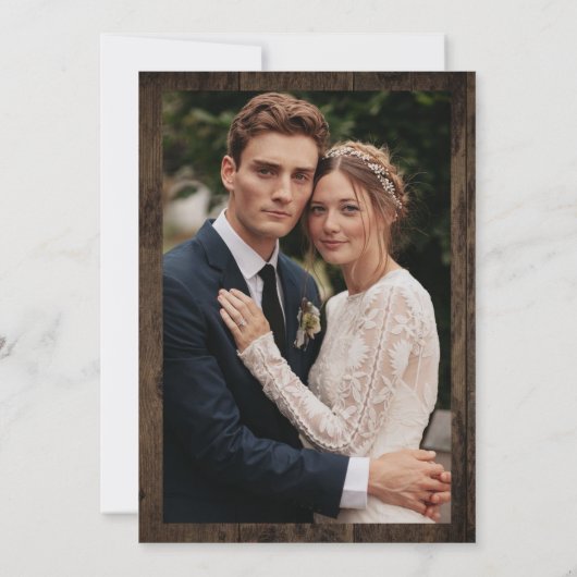 Rustieke Herfst Herfst Hout Bruiloft Save the Date Kaart (Achterkant)