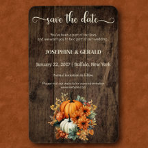 Rustieke Herfst Herfst Hout Bruiloft Save the Date