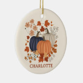 Rustieke Herfst Herfst Pompoen Wildflowers Custom  Keramisch Ornament (Rechts)