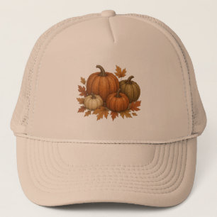 Rustieke Herfst/Herfst pompoenen & bladeren Trucker Pet