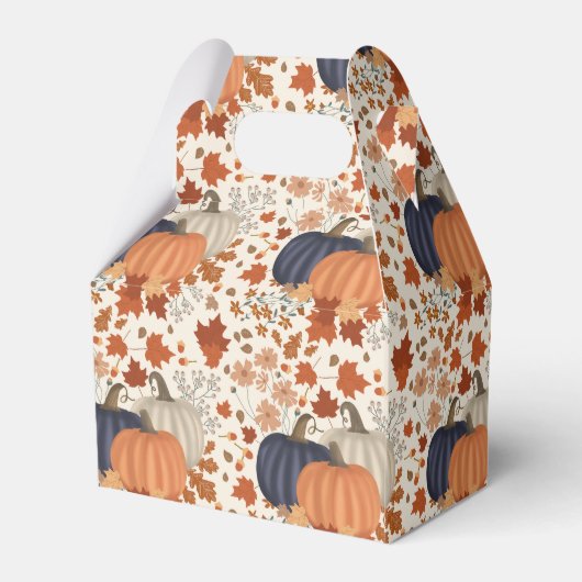 Rustieke Herfst Herfst Pompoenen Wildflowers Blade Bedankdoosjes (Achterkant)