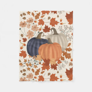 Rustieke Herfst Herfst Pompoenen Wildflowers Blade Fleece Deken