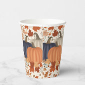 Rustieke Herfst Herfst Pompoenen Wildflowers Blade Papieren Bekers (Rechts)